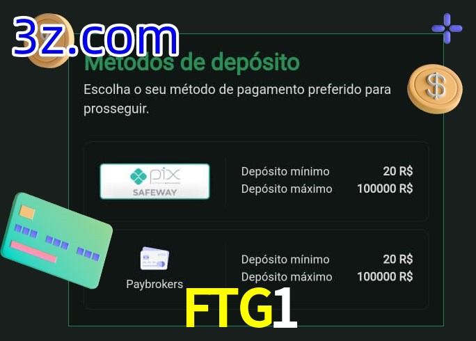 O cassino FTG1 oferece uma grande variedade de métodos de pagamento